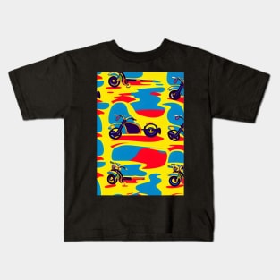 RETRO MOTORCYCLES WALLPAPER Kids T-Shirt